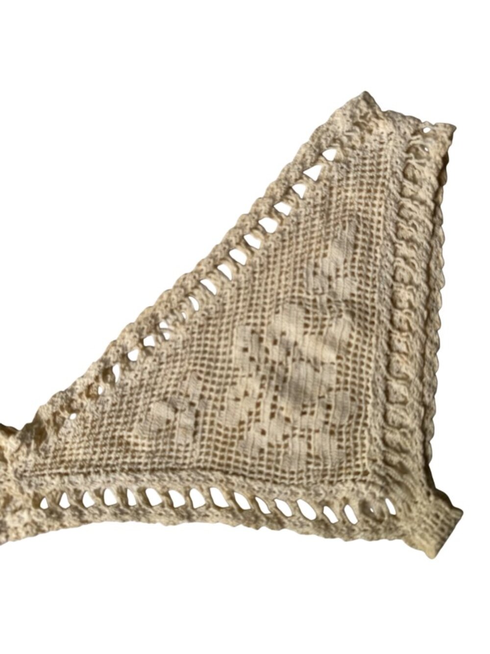 Antique Victorian Edwardian Handmade Womens Crocheted Camisole Lace Yoke Collar - Picture 7 of 14